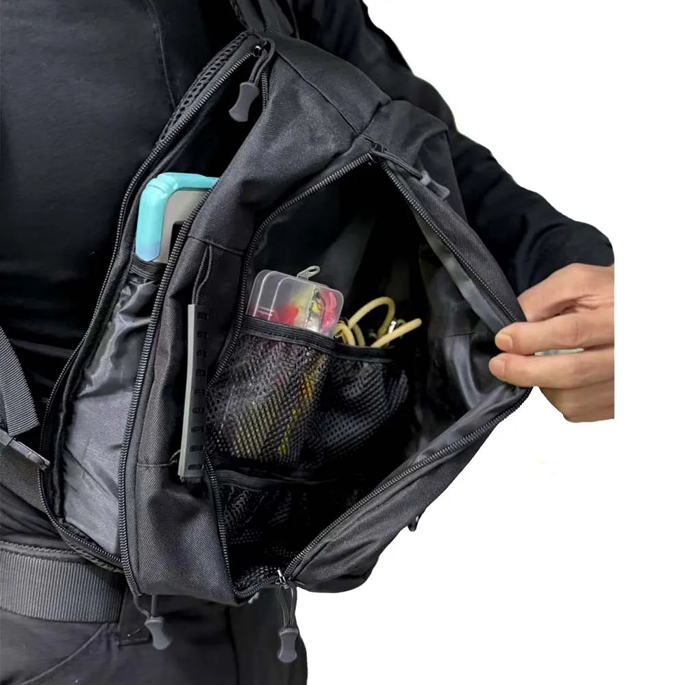 Men's Nylon Chest Bag with Water Bottle Holder – Crossbody