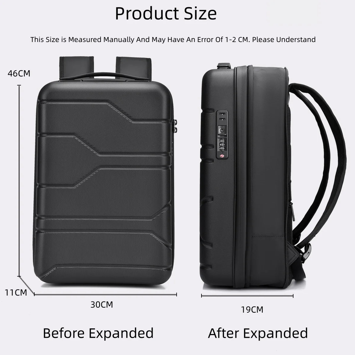 Hard Shell E-Sports Backpack 16.8" – Anti-Theft Expandable Laptop Bag