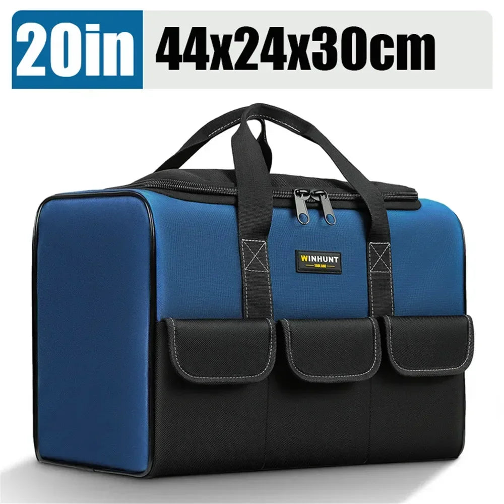 Square Electrician Tool Bag – Waterproof Polyester, Multi-Pocket, Large Capacity, 14" / 17" / 20"