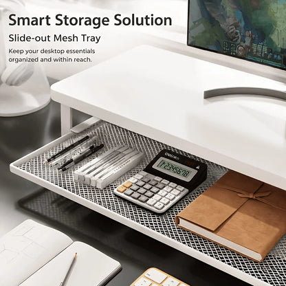 Desktop Monitor Riser with Storage Organizer for Home Office and Gaming
