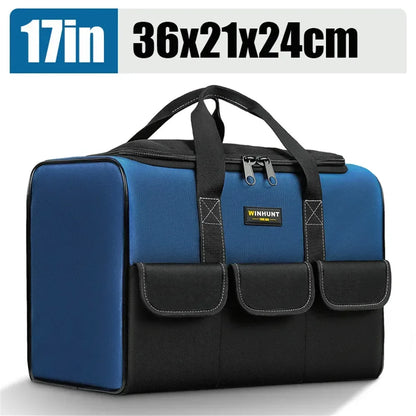 Square Electrician Tool Bag – Waterproof Polyester, Multi-Pocket, Large Capacity, 14" / 17" / 20"