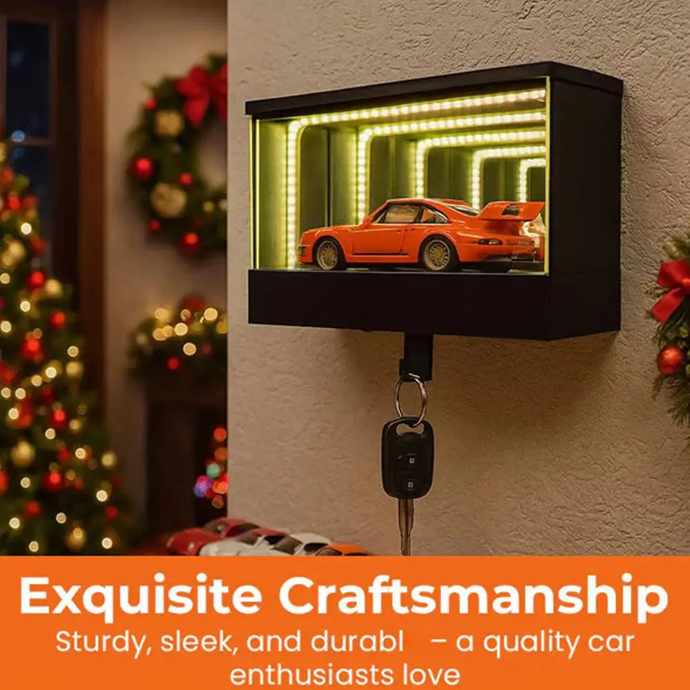 LED Infinite Mirror Key Holder – Glowing Tunnel Effect, 30-Second Auto-Off, ABS, Home Office Entryway