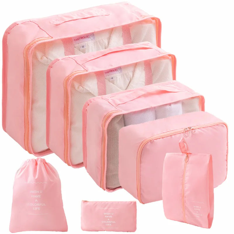 Travel Packing Cubes Set – 7 or 10 Piece Luggage Organizer Bags with Shoe Pouch & Clothes Storage