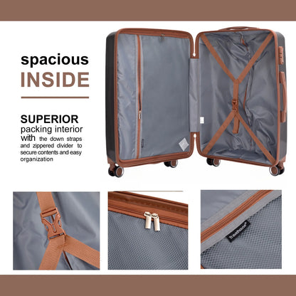 5-Piece Hardcase Luggage Set – Double Spinner Wheels & TSA Lock, 3 Suitcases + Duffle & Toiletry Bag