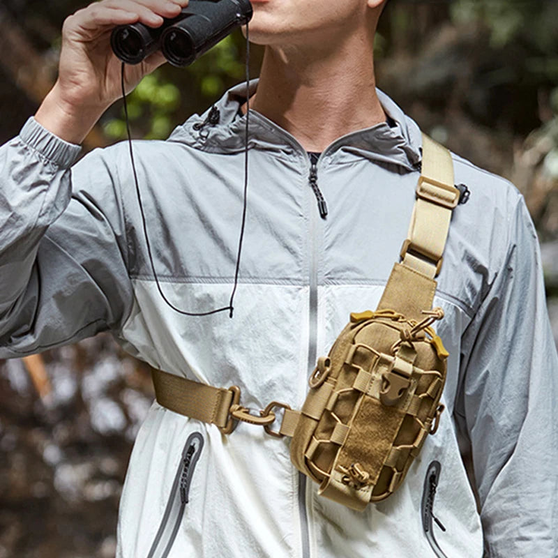 Tactical Sling Chest Bag with MOLLE Webbing – Crossbody & Outdoor