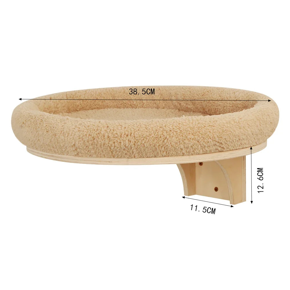 Wall-Mounted Cat Climbing Shelf System – Solid Wood Modular Cat Wall Furniture