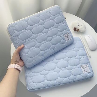 Cloud Laptop & iPad Sleeve – Embroidery Cotton, Zipper, Fits 9.7–16", MacBook & iPad