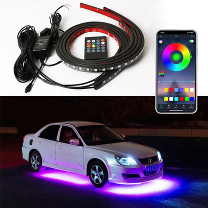 RGB LED Car Underbody Light Kit with App & Remote Control 12V