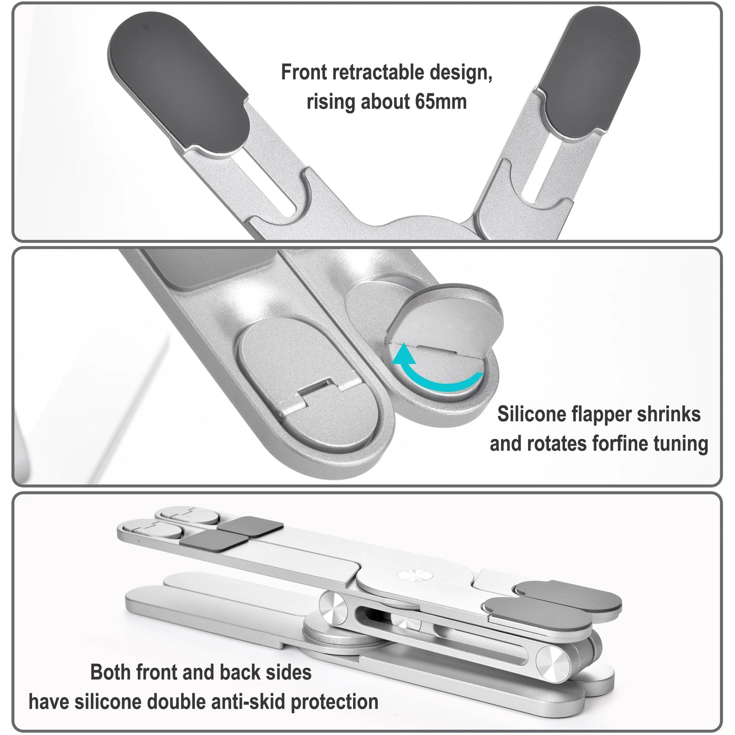Foldable Laptop Stand 360 Degree Rotation Adjustable Aluminum Alloy Notebook Holder for 10 to 17 Inch Laptops