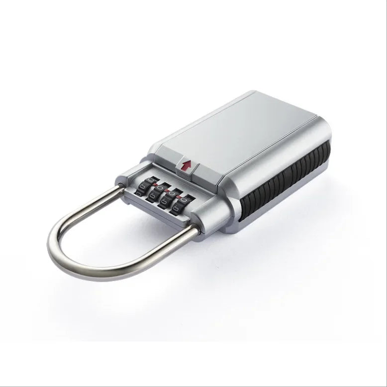 4-Digit Combination Key Lock Box – 2-in-1 Padlock & Storage, Zinc Alloy, Holds 6 Keys, Indoor & Outdoor