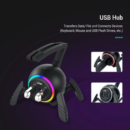 Gaming Mouse Bungee RGB Cable Management Flexible Cord Clip with USB Ports for FPS and Esports
