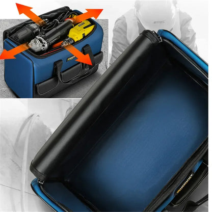 Square Electrician Tool Bag – Waterproof Polyester, Multi-Pocket, Large Capacity, 14" / 17" / 20"