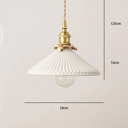 Japanese Style Ceramic Chandelier Nordic Retro Bronze Pendant Light for Living Room Hotel Bar Porch
