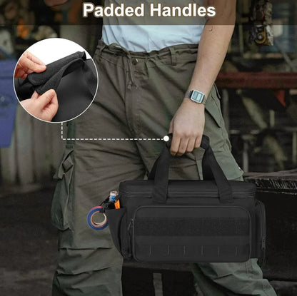 14" Heavy Duty Tactical Tool Bag – Non-Slip Base, Multi-Pocket, Polyester, Handyman Carpenter Organizer