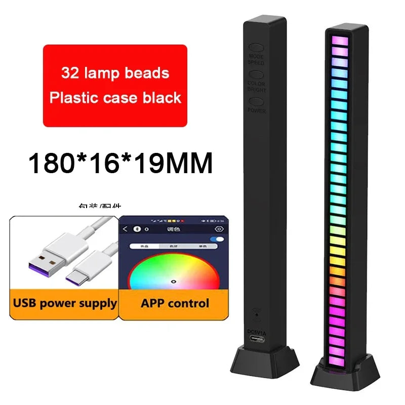 RGB LED Music Rhythm Light USB Sound Control Ambient Lamp with App Control