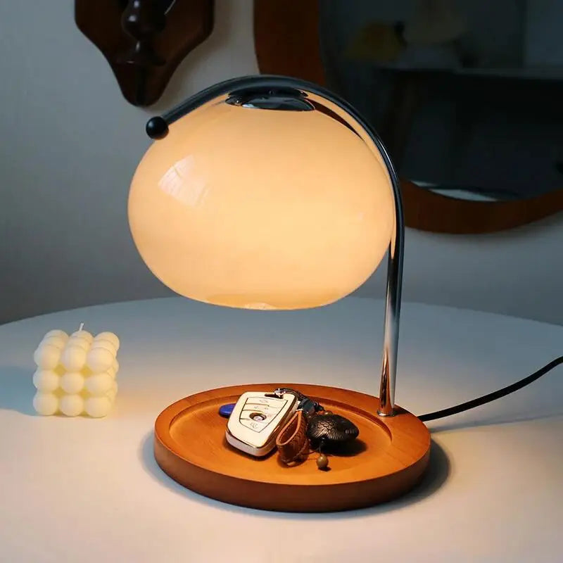 Aromatherapy Candle Warmer Table Lamp Retro Glass Bedside Lamp for Bedroom Study Office