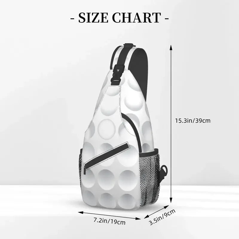 Golf Ball Pattern Sling Bag – Men's Crossbody Chest Bag for Travel, Hiking & Outdoor