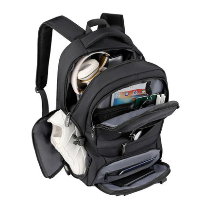 Expandable Travel Laptop Backpack with Shoe Compartment for Business & Carry-On