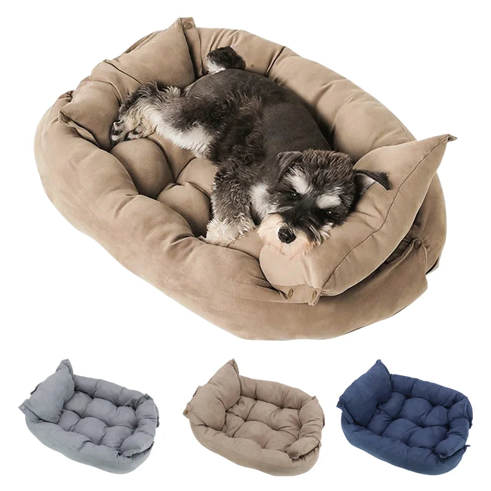 3-in-1 Dog Sofa Bed – Warm Cotton Pet Bed for Small, Medium & Large Dogs and Cats