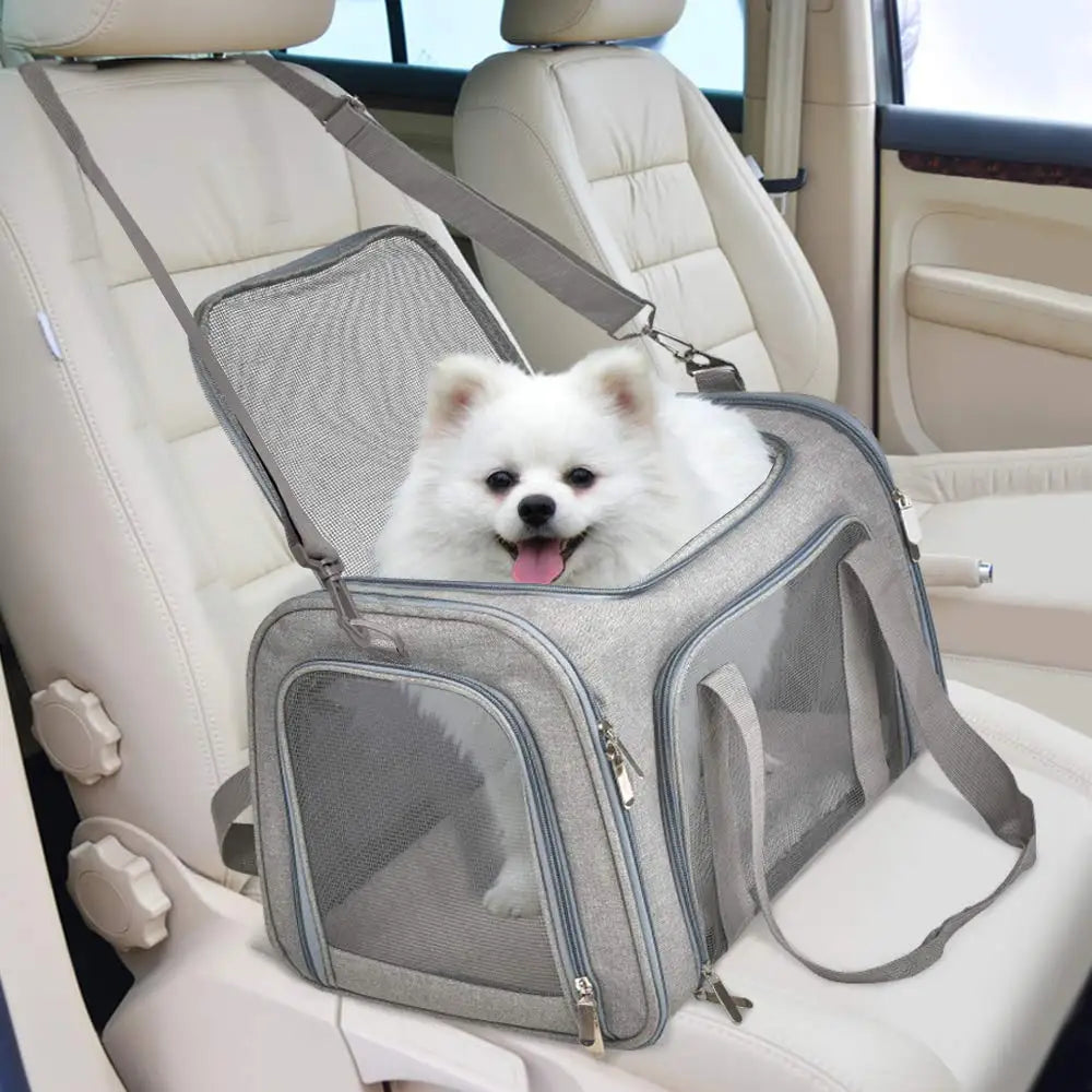 Soft-Sided Pet Carrier Bag – Airline Approved with Claw-Defense Mesh & Removable Fleece Pad