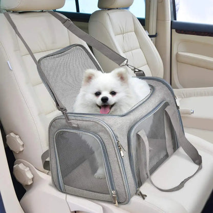Soft-Sided Pet Carrier Bag – Airline Approved with Claw-Defense Mesh & Removable Fleece Pad