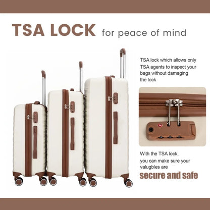 5-Piece Hardcase Luggage Set – Double Spinner Wheels & TSA Lock, 3 Suitcases + Duffle & Toiletry Bag