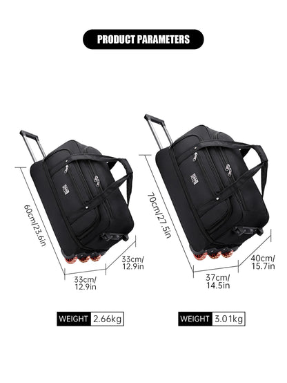Oxford Trolley Travel Bag – Large Capacity Rolling Boarding Bag for Business & Short Trips