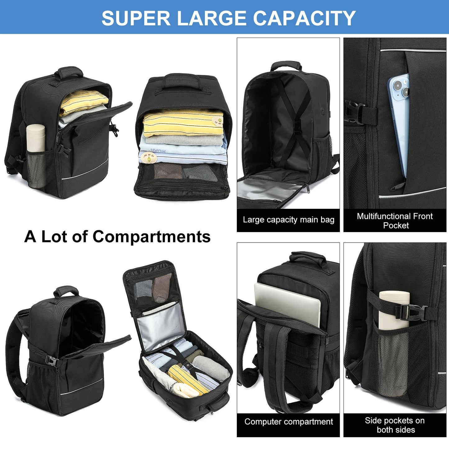 Cabin Bag Backpack 40x20x25 – Airline Carry-On Compliant, Laptop & Travel