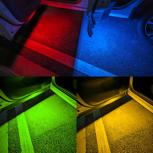 2PCS Wireless RGB Car Door Warning Lights USB Rechargeable Welcome Lights