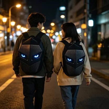 Smart RGB LED Backpack – Bluetooth App-Controlled Color Matrix Screen, Hard Shell Laptop Compartment