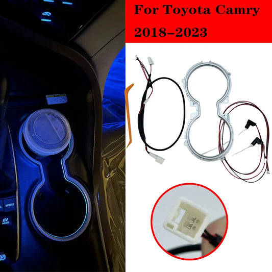 LED Cup Holder Ambient Light for Toyota Camry 2018–2023 Ice Blue Interior Trim