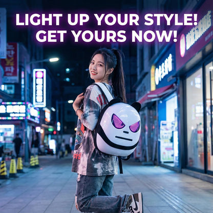 Smart LED Panda Backpack with Programmable Pixel Art Screen