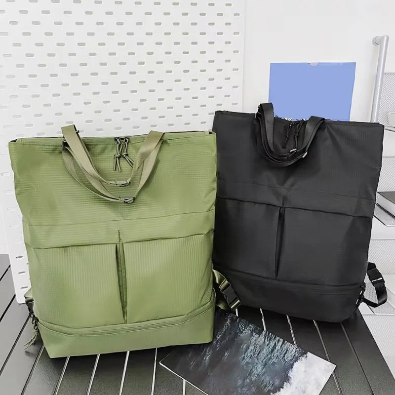 Y2K Nylon Square Backpack – Large Capacity Unisex Bag