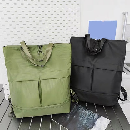 Y2K Nylon Square Backpack – Large Capacity Unisex Bag