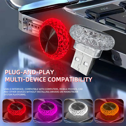 Portable USB Mini LED Ambient Light for Car Interior & Computer