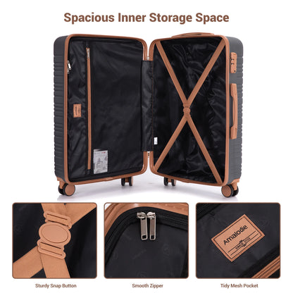 6-Piece Hardcase Luggage Set – Double Spinner Wheels & TSA Lock, 16/20/24/28" Suitcases + Travel Duffle Bag