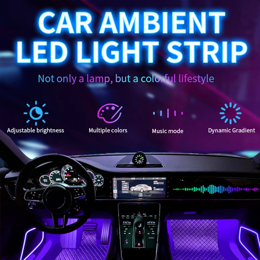 RGB Car Interior Footwell LED Light Kit USB & 12V Music Control