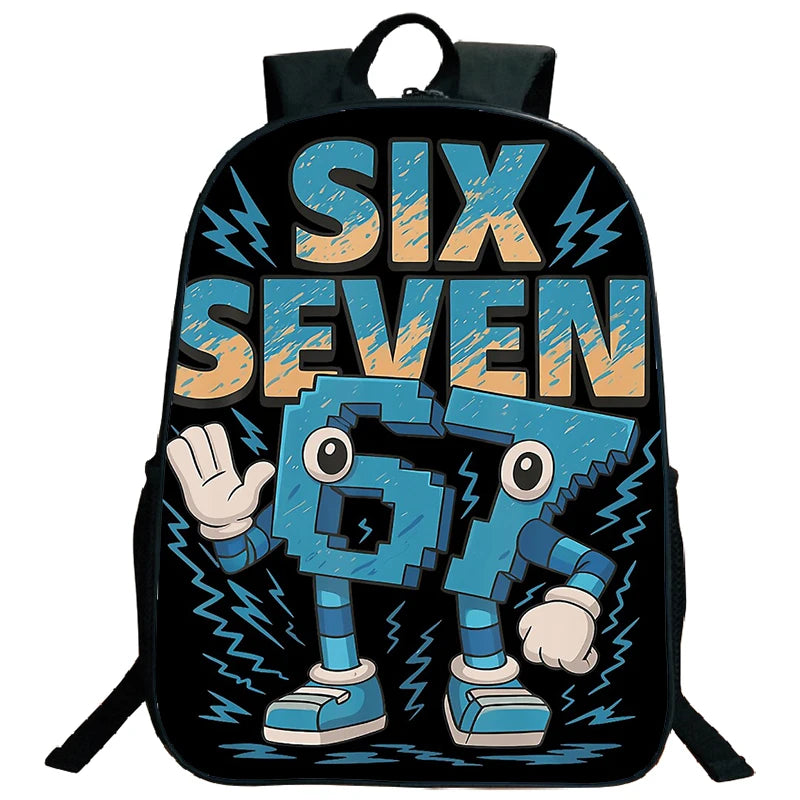 Brainrot 67 Kids School Backpack – Funny Number Print, Lightweight Daypack for Boys & Girls