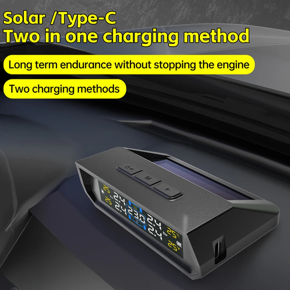 Solar/USB Powered Tire Pressure Monitoring System