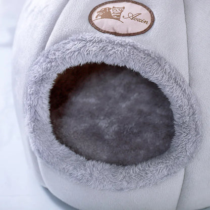 Cozy Cave Cat Bed – Warm Enclosed Pet Nest with Removable Cushion