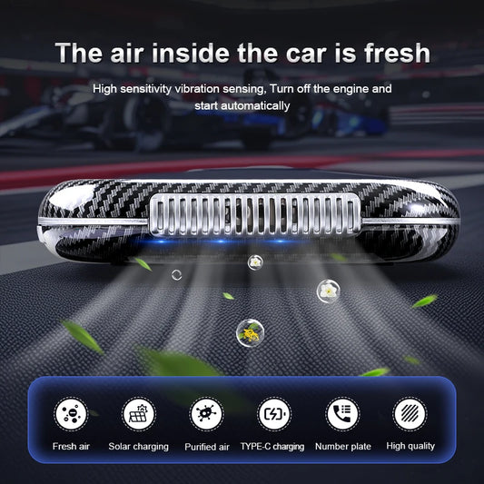 Solar Powered Car Air Purifier with Built-In Sensor and Deodorization Function