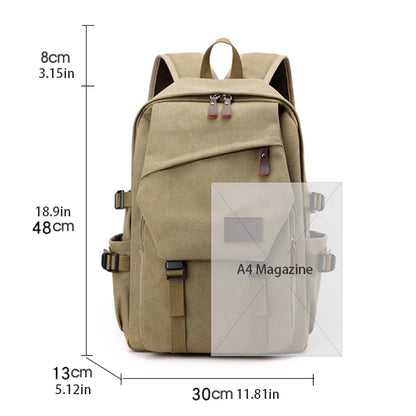 Men's Canvas Backpack with Adjustable Straps – Classic Travel & Daily Carry