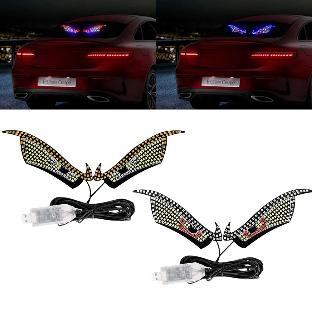 USB Dynamic Devil Eyes RGB LED Panel – Animated Window Display for Car & Truck