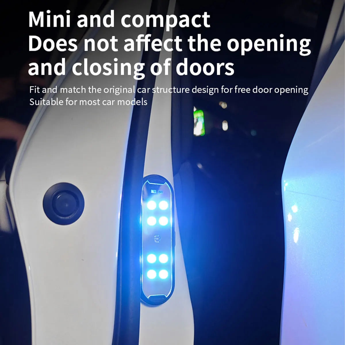 2PCS Wireless RGB Car Door Warning Lights USB Rechargeable Welcome Lights