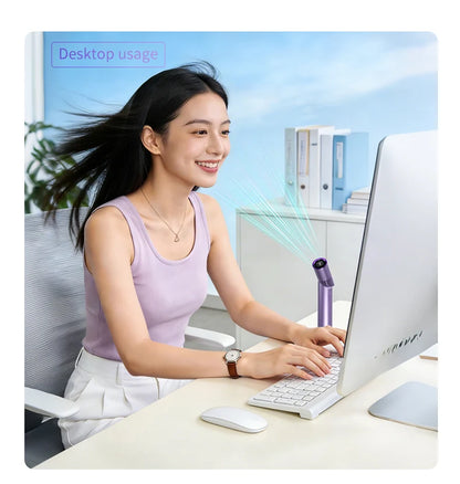 Lipstick Mini Fan – Brushless Motor Foldable Handheld & Neck Hanging Fan