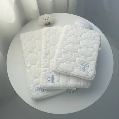 Cloud Laptop & iPad Sleeve – Embroidery Cotton, Zipper, Fits 9.7–16", MacBook & iPad