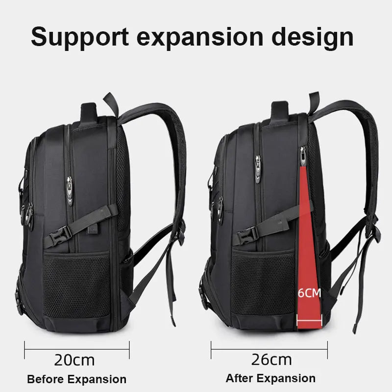 Expandable Travel Laptop Backpack with Shoe Compartment for Business & Carry-On
