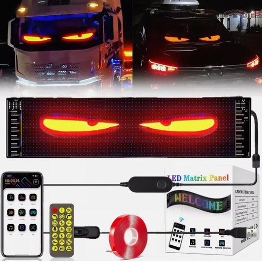 60×12cm Bluetooth LED Matrix Windshield Display with App Control and Remote