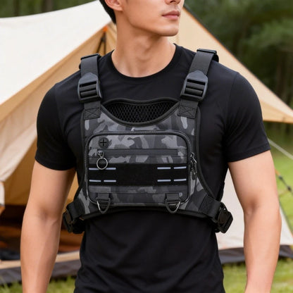 Lightweight Tactical Chest Bag with Reflective Strips – Running, Hiking & EDC