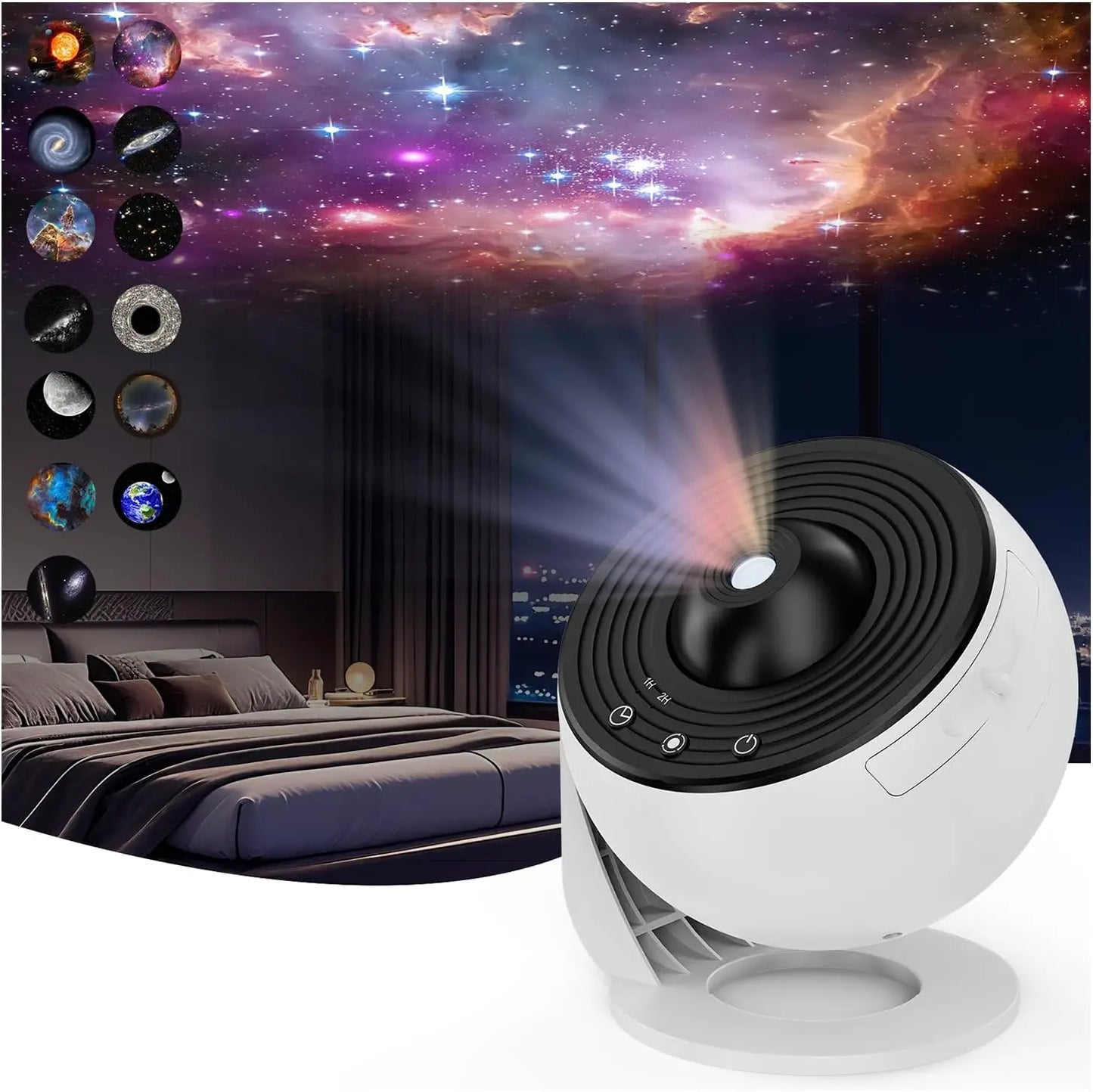 Star Projector Galaxy Night Light HD Image Disc Planetarium Projector with Remote Control and Bluetooth Speaker